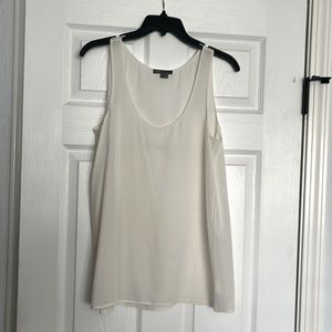 Vince off-white silk sleeveless swing top